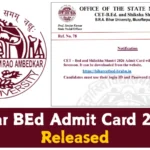 Bihar BEd Admit Card 2026