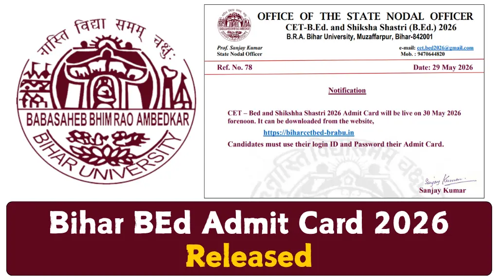 Bihar BEd Admit Card 2026