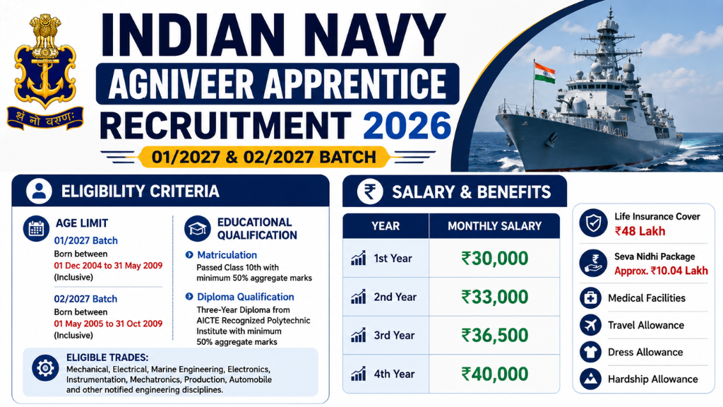 Indian Navy Agniveer Apprentice Recruitment 2026
